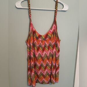 Multicolor Zigzag Pattern Women's Top SZ XL tank top (W5)